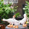 3Pcs Duck Figurines Garden Statues Animal Art Crafts Resin Yard Decor Flower Pot for