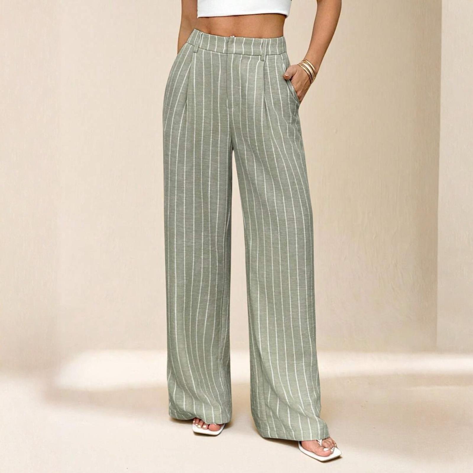 

Women s Casual Low-waisted Straight-leg Trousers For Commuting XS