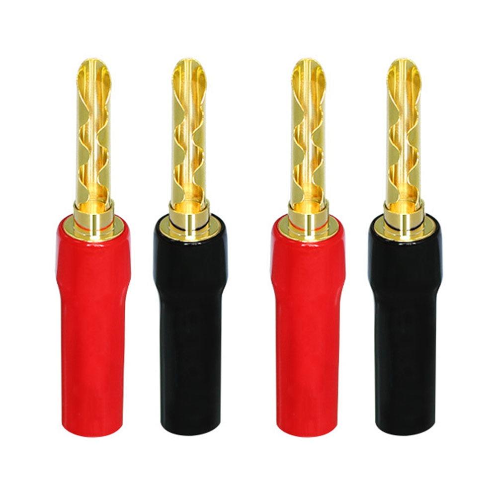 2/4Pcs 24K Gold Plated Gold Plated Audio Connector Self-locking Banana Plug  Audio Cable Adapter