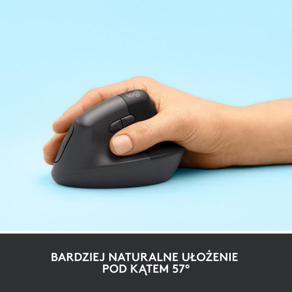 Logitech lift wireless vertical mouse graphite 910-006473