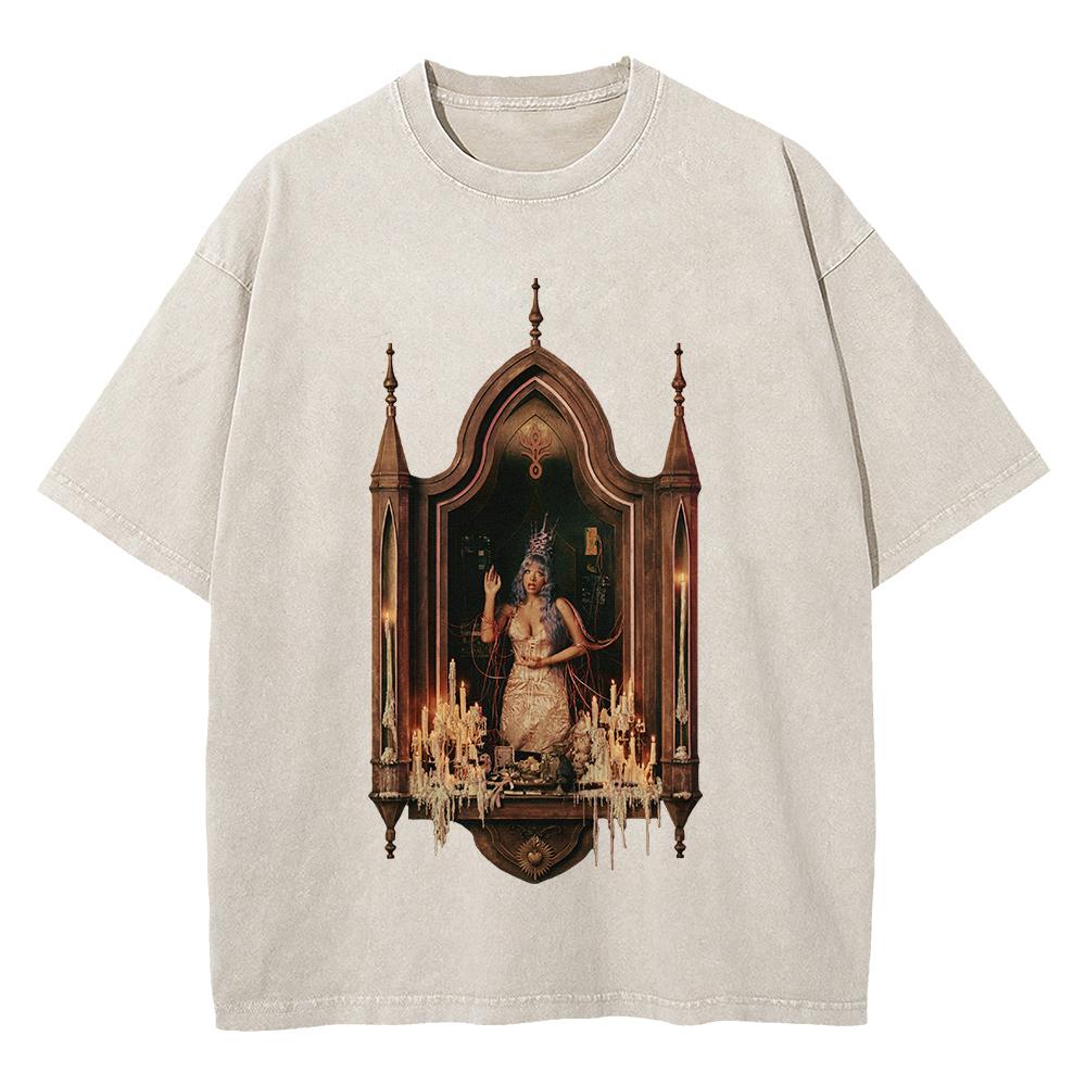 100% Baumwolle Vintage Gewaschen Album Heads Melanie Martinez T-Shirt 2026 Mode Herren/Damen Männlich Säurewäsche Tees