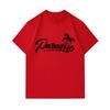 Men's 100% Cotton Crew Neck Short Sleeve T-Shirt, Casual Paradise Palm Tree Cursive Graphic Print Soft Breathable Summer Tee for Daily Outdoor Wear