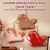 Coral Velvet Year of Horse Hand Towel Thickened Quick Drying Toilet Handkerchief Hanging Water-absorbing Bathroom Kerchief