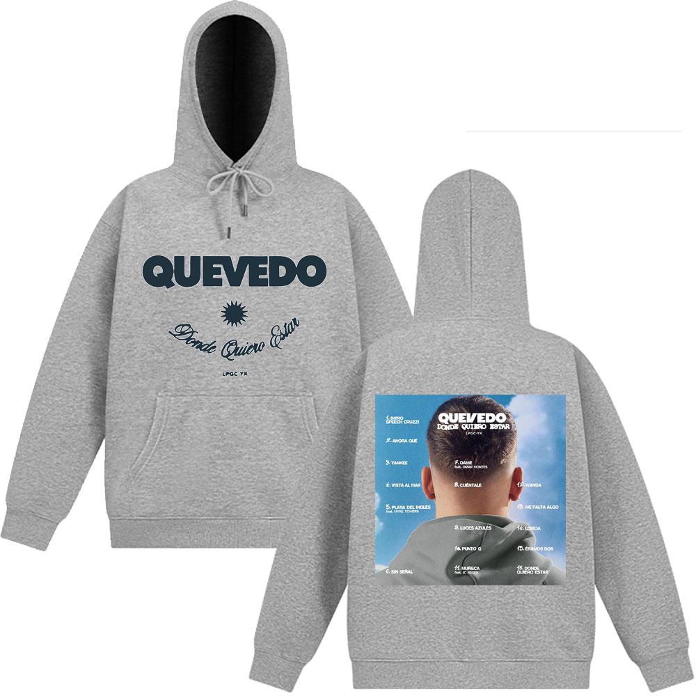 Rapper QUEVEDO Donde Quiero Estar Harajuku Hoodie Unisex Oversized Sweatshirt Long Sleeve Loose Fashion Man's Hoodies Streetwear
