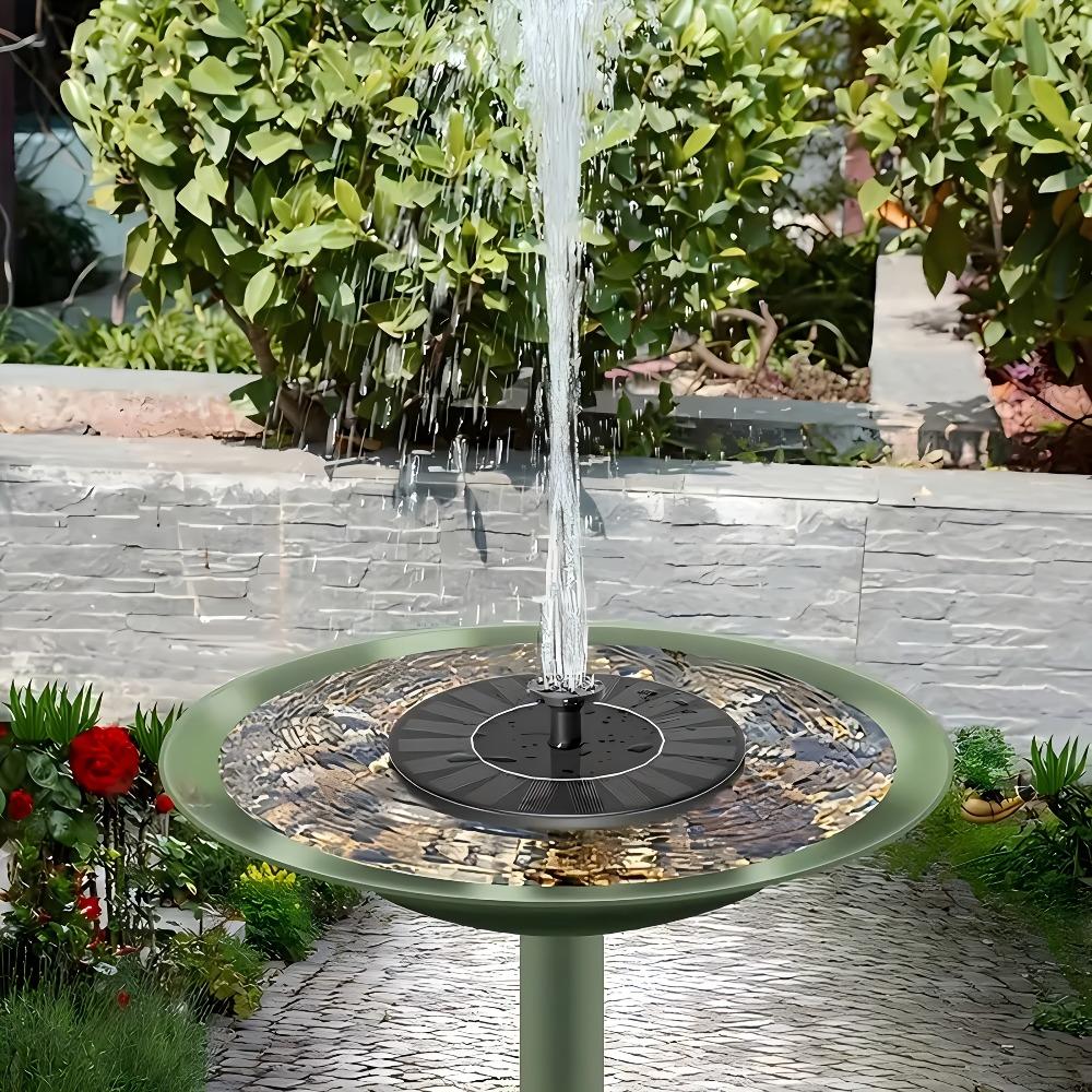 Solar Powered Water Fountain Pump Waterproof Free Standing Bird Bath Fountain with 6 Nozzles for Garden Pond Pool Outdoor