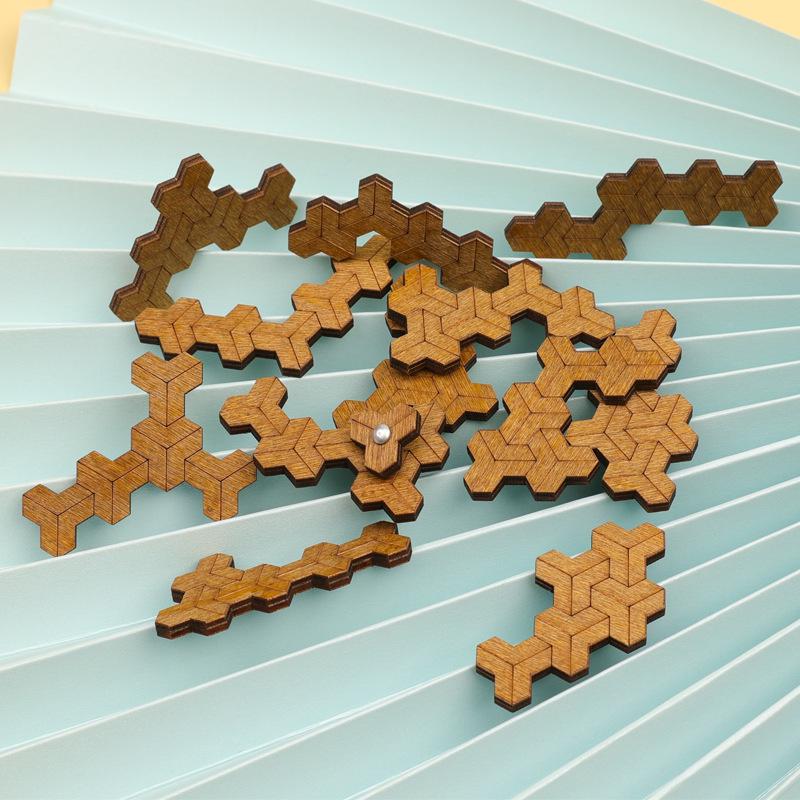 Escher Cube Level 10 Wooden Puzzle: High IQ Brain-Teaser