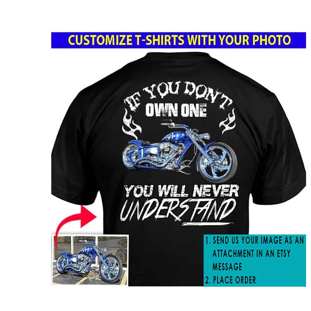 Motorcycle Personalized T-shirt, Cool Gift For Bikers, Unique Gift For Motorcycle Lovers, Sport Bike, Custom Bike (On the Back) (BK62) XL