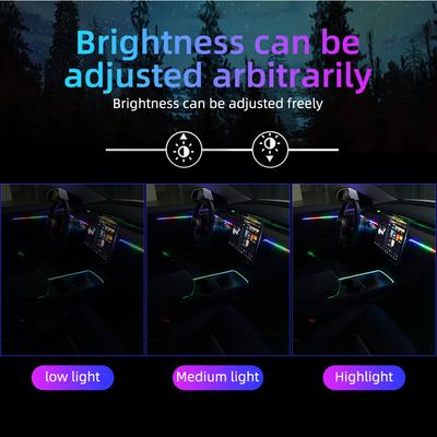 Vgetting 140/55.1inch Car Ambient Lights 1in1 Universal LED Symphony RGB Atmosphere Lamp USB APP Remote for Tesla Model 3 Y S X