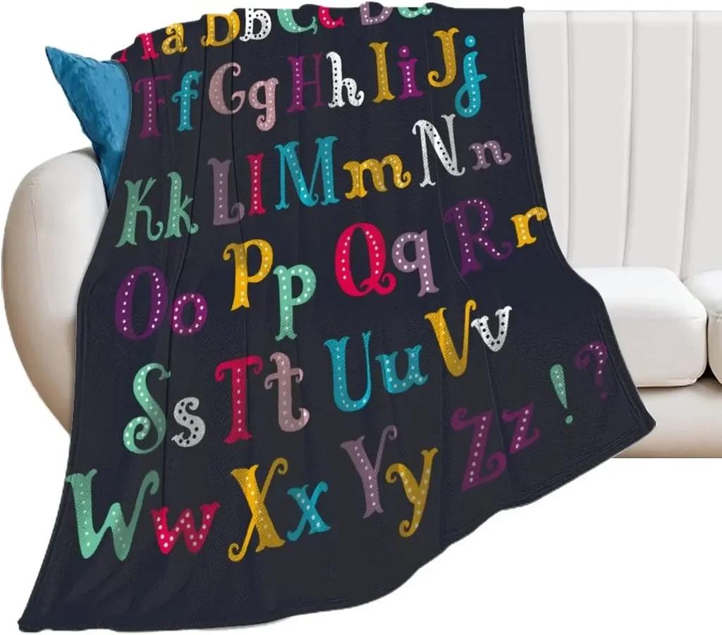 Alphabet Lore Flannel Throw Blanket Anime Cartoon Super Soft Micro Suitable for Sofa Living Room Throws All Season Lightweight