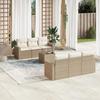 VidaXL Garden Lounge Set with Cushions 7 Pcs Beige Braided Resin 3218698