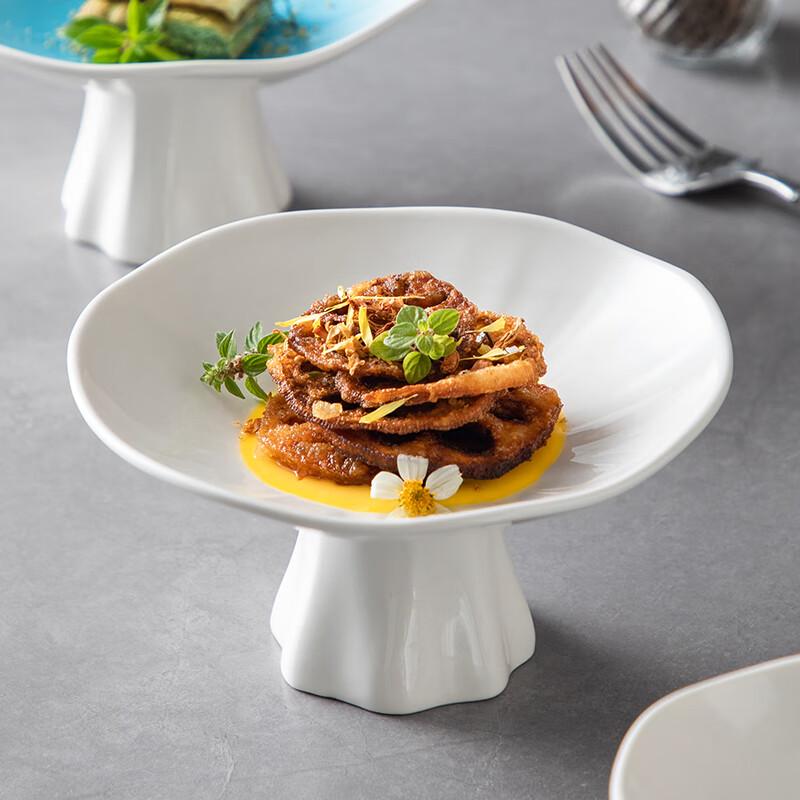 Light Luxury Ceramic High-Footed Fruit Plate