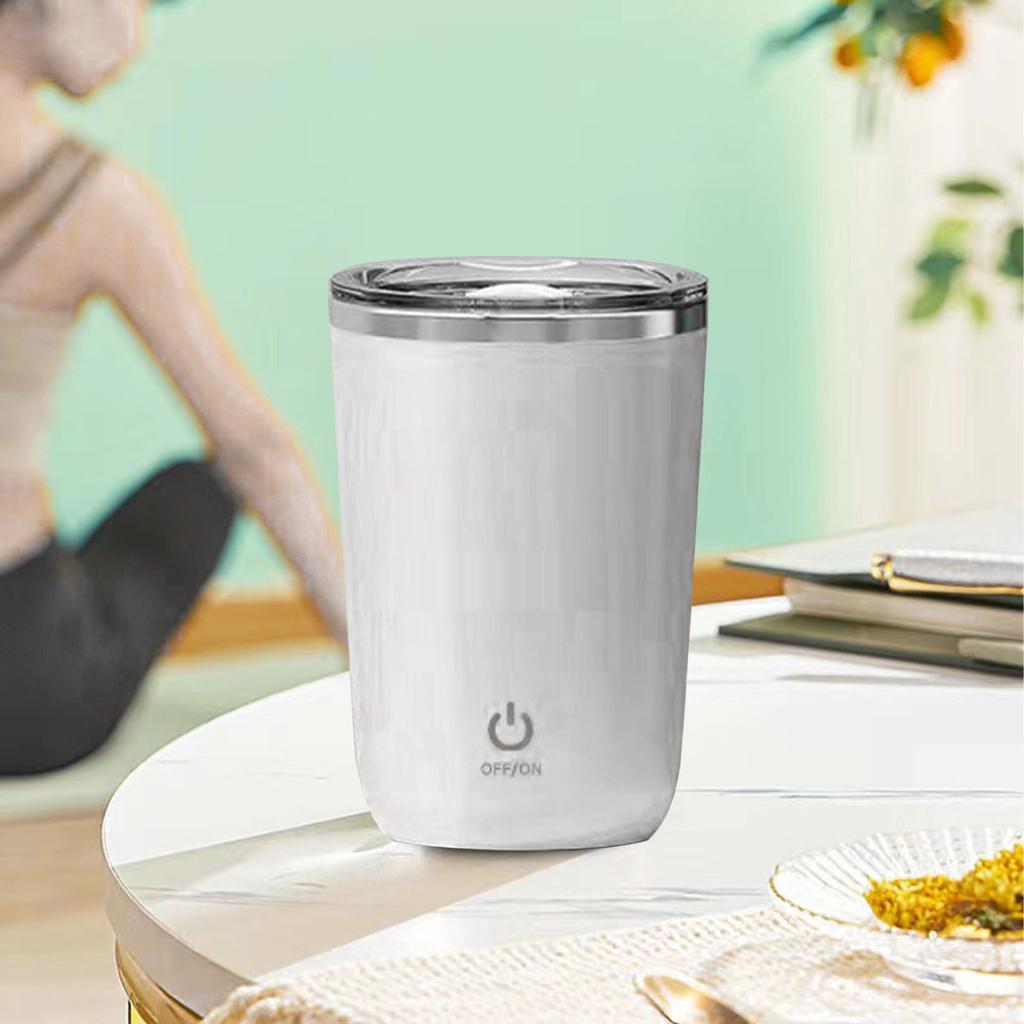 350mL Automatic Magnetic Stirring Cup Washable Stirring Coffee Mug with Stainless Steel Inner Liner for Milk