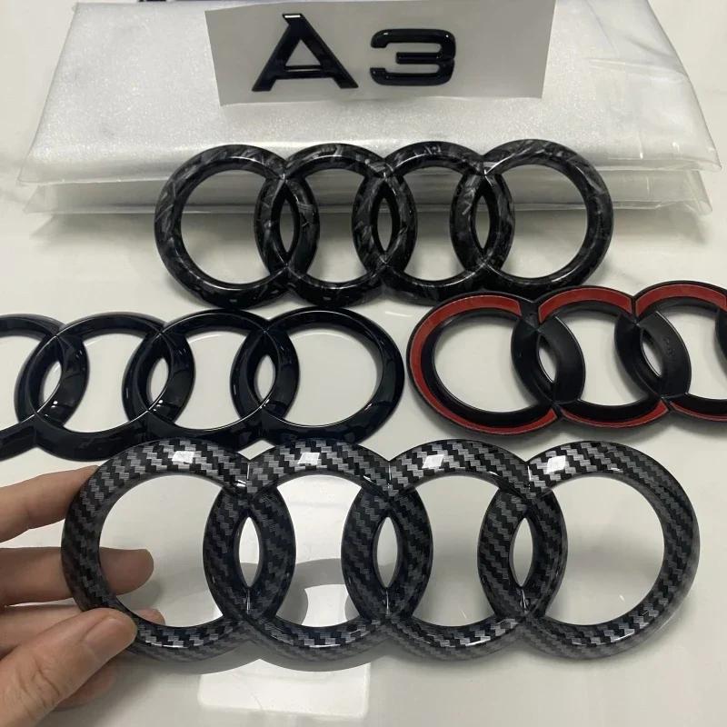 5Q A3 2014-2022 4 Ring Logo ABS Directly Covered Emblem Car Hood Front Grill Rear Trunk Emblem Badge A3 Refit AccessoryQ5 VSX23