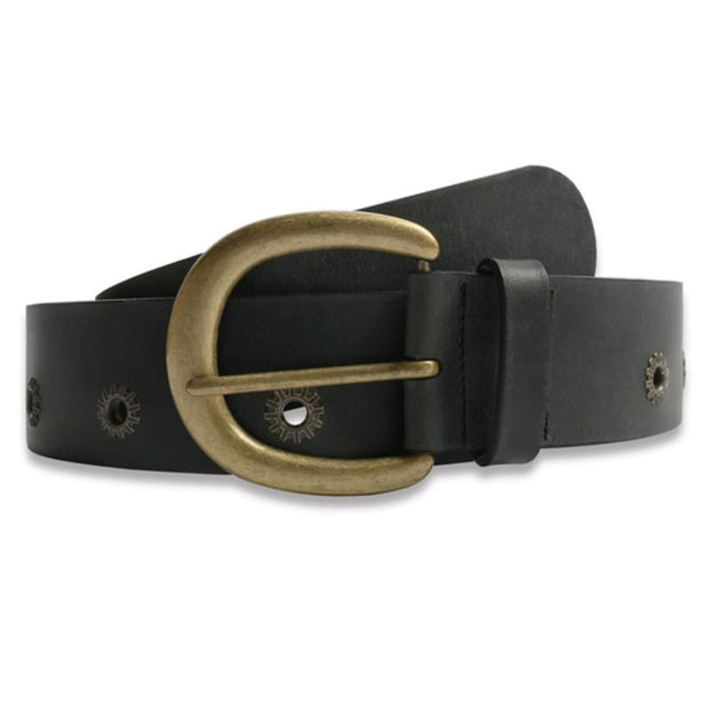 

doffsept Широкий винтажный ремень с люверсами черного цвета F