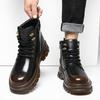 British Retro Leather Platform Boots for Men Fashion Casual Luxury Work Shoes Male Autumn Winter New Designer Ankle Boots Men