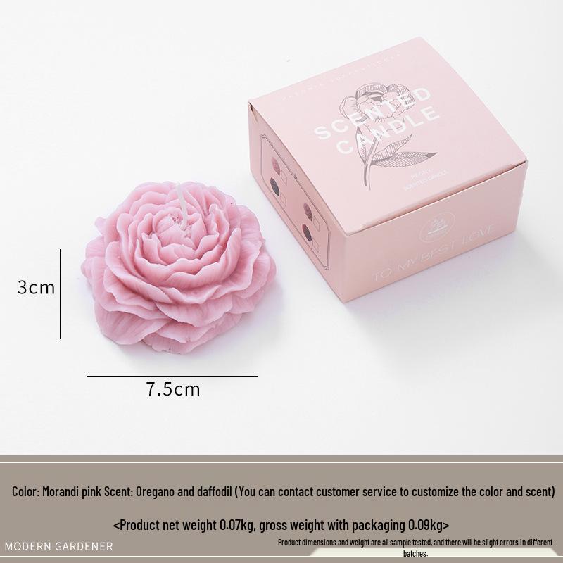 Pfingsrosenförmige Duftkerze - Duftendes Geschenk zum Muttertag