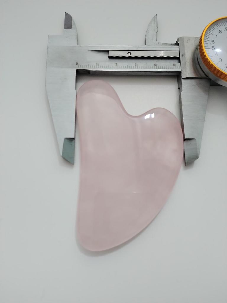 Rose Quartz Heart-Shaped Jade Gua Sha Board for Face and Back.