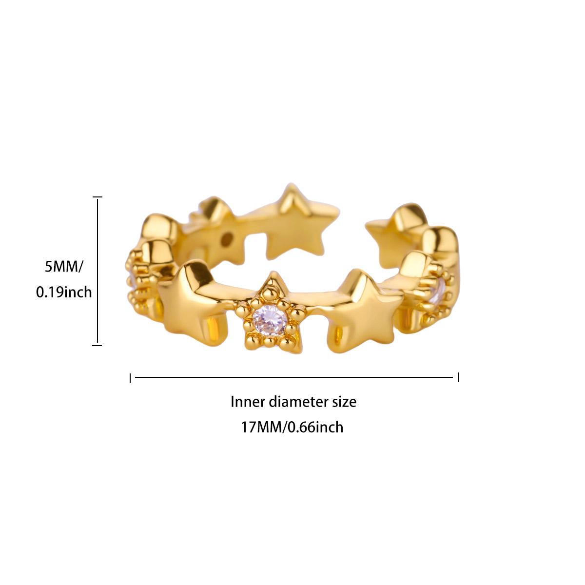 

Stainless Steel Cross Flower Heart Ring 18K Gold-plated Anti Fading Rings Women Wedding Golden Jewelry Vacation Accessories Gift Adjustable
