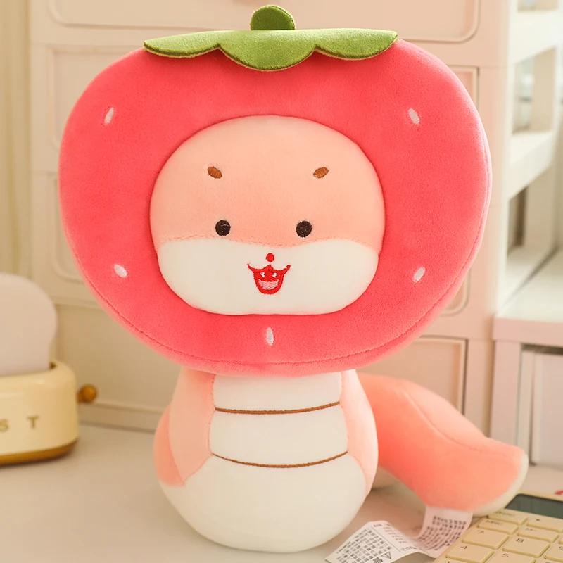 

23/33 см мультяшный яблочный хлеб пончик головной убор змея плюшевые игрушки мягкая милая удобная кукла девочка мальчик креативный подарок украшение рун 23cm