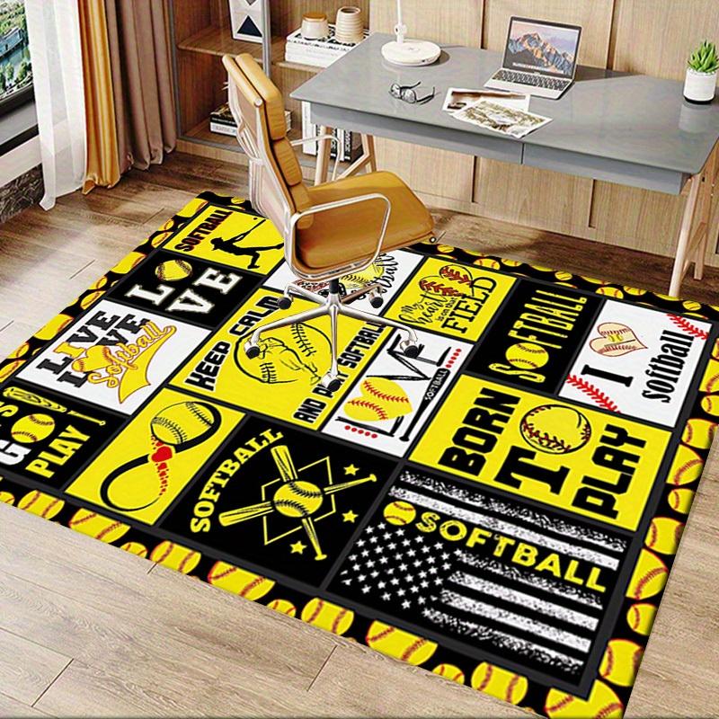 Office Carpet Softball Theme Decorative Throw Blanket for Sofa or Chair Protection