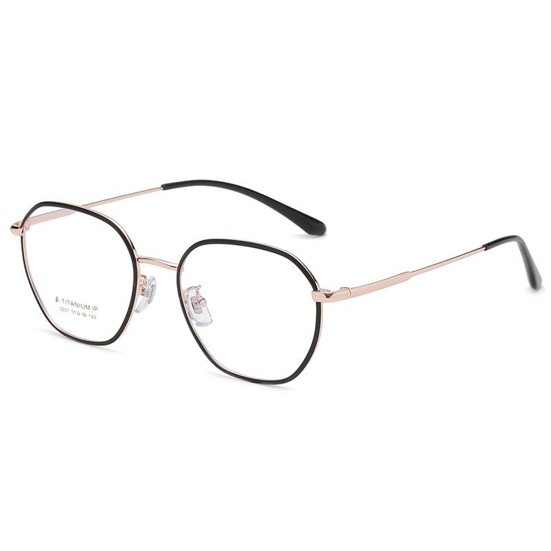 Ultra-Light Titanium Alloy Glasses Frame Women Fashion Polygonal Myopia Hyperopia Optical Prescription Eyeglasses Retro Eyewear