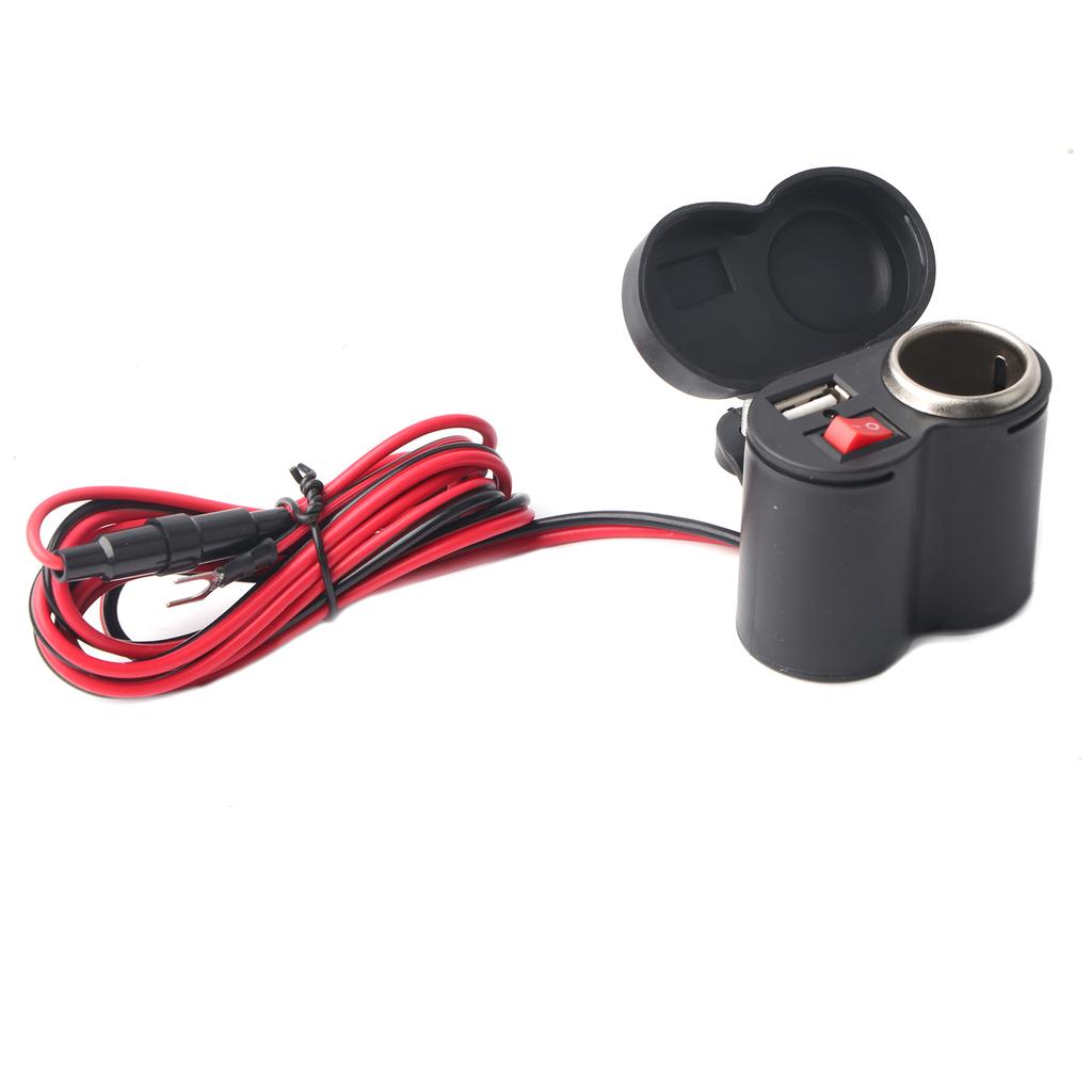 12 45V Phone USB Power Supply Port Cigarette Lighter Socket for Motorcycle Motorbike Scooter