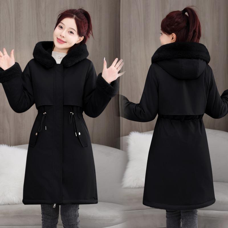 Winter new long pie to overcome fashion versatile cotton-padded clothes double-sided wear women's thin coat tide