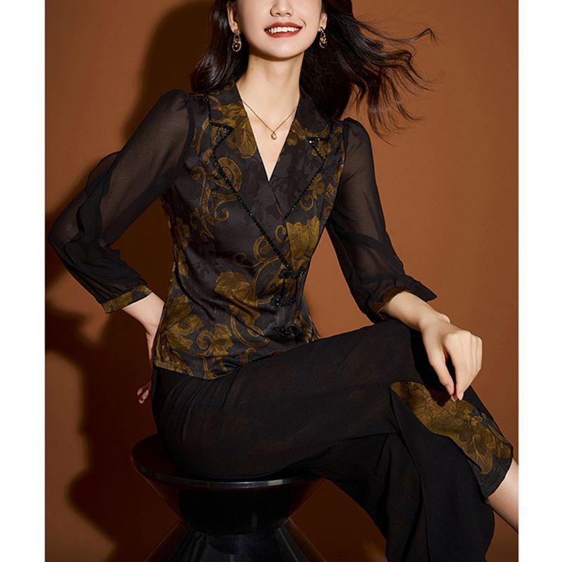 

2025 Женский Шикарный Стройнящий Комплект из Двух Предметов - Весенне-Осенняя Мода 3XL (135-145 jin)