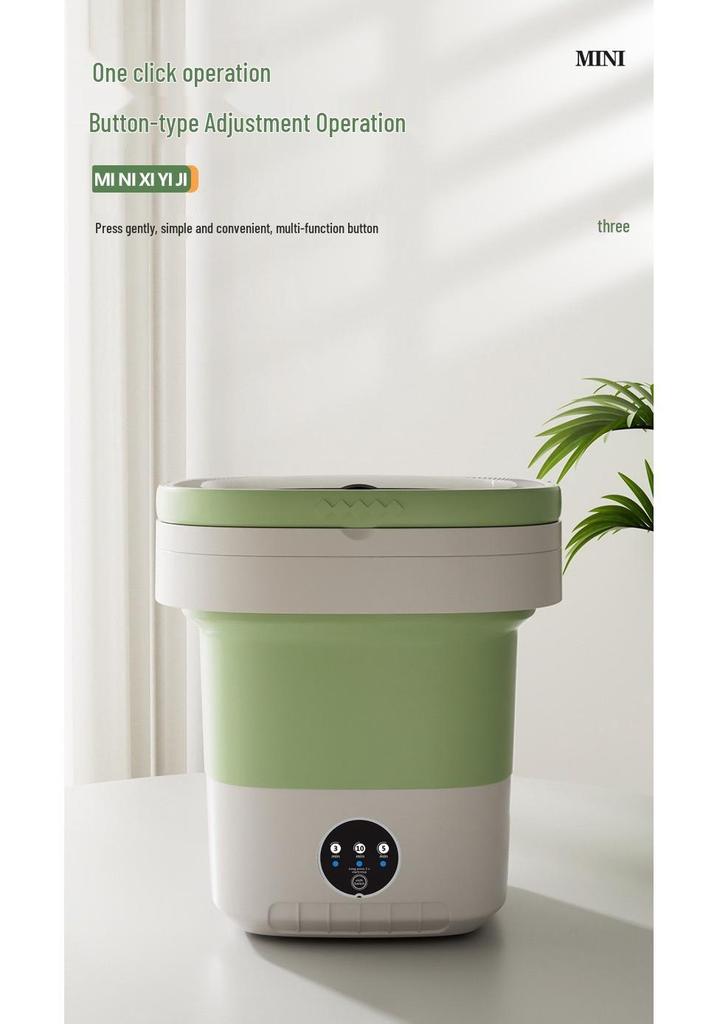 Portable Folding Mini Washing Machine - 12L Automatic for Underwear & Dorms
