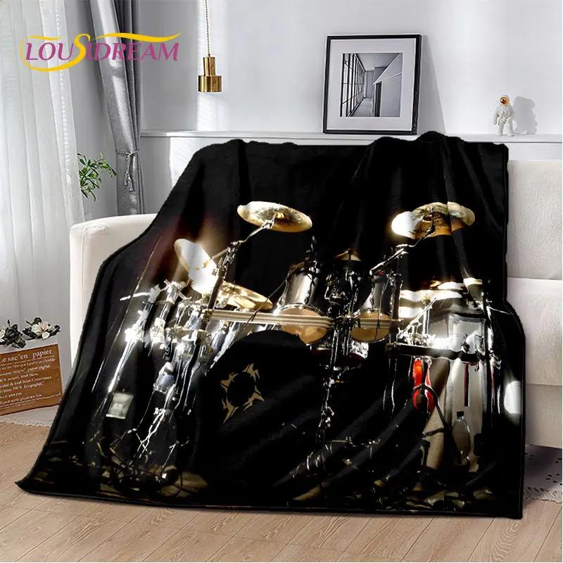 Bateri seti Müzik Aletleri Yumuşak Peluş Battaniye, Flanel Battaniye Atmak Battaniye Oturma Odası Yatak Odası Yatak Kanepe Piknik Örtüsü Çocuklar için
