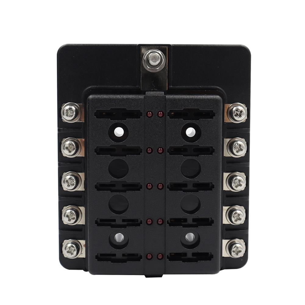 12V~24V 6/8/10/12/ Ways Blade Holder Fuse Relay Box Terminal Circuit Fuse Box with LED Warning Light Circuit Fuse Box Car Panel