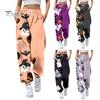Women Sweatpants Elastic High Waist Adjustable Drawstring Joggers Pants Halloween Pumpkin Print Fitness Pants
