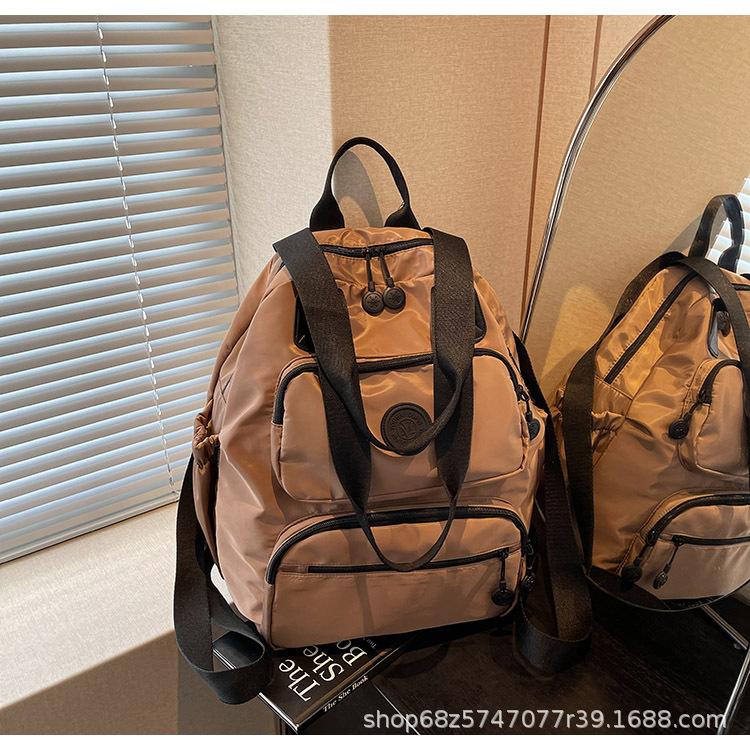 2025 New Large Capacity Casual Backpack Casual Travel School Bag Nylon Cloth Hiking Bag Lightweight Shoulder Bag