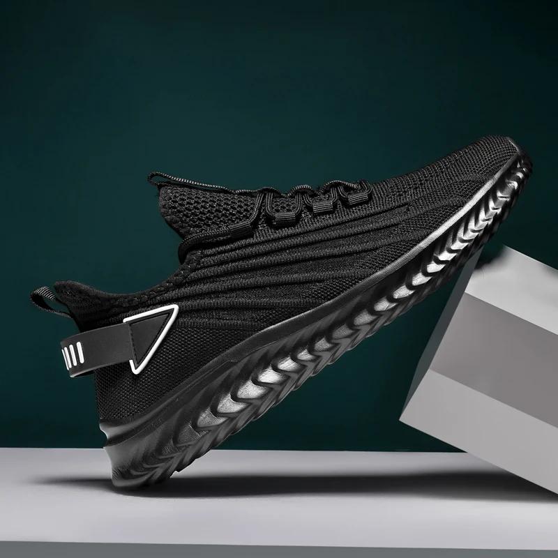 

Мужские кроссовки для бега на открытом воздухе Дышащая сетка Мягкие мужские повседневные кроссовки Легкая ходьба Тренд Мода Мужские спортивные кроссовки Tenis Masulino 48 чёрный