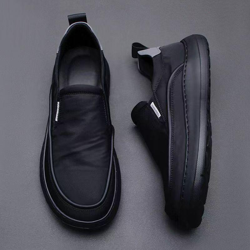 Men's Lightweight Canvas Slip-On Loafers with Thick Sole