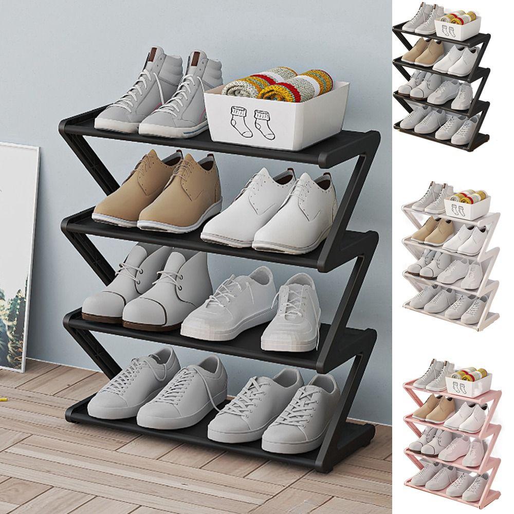 Z-Shaped Shoe Stand Plastic Shoe Storage Rack Multifunctional Doorway Shoe Rack  Dormitory