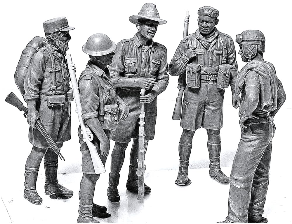 Master Box North African Allied Forces Soldier 4 British Commonwealth French Infantry 1 American Tank Soldier Plastic Model MB35094 1/35