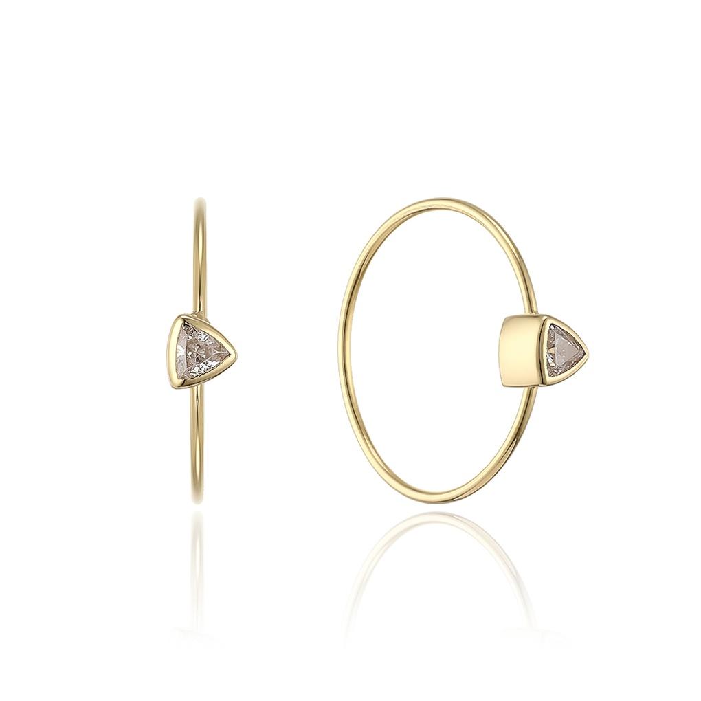 LLOYD L-Carat Modern British Trillion-Cut 14k Hoop Earrings LOFL2015G