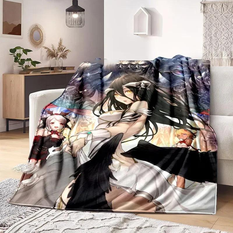3D Print Overlord Anime Blanket Soft Sofa Cover Throw Blanket Fleece Tapestry Lightweight Warm Bed Blankets for Bedroom Couch