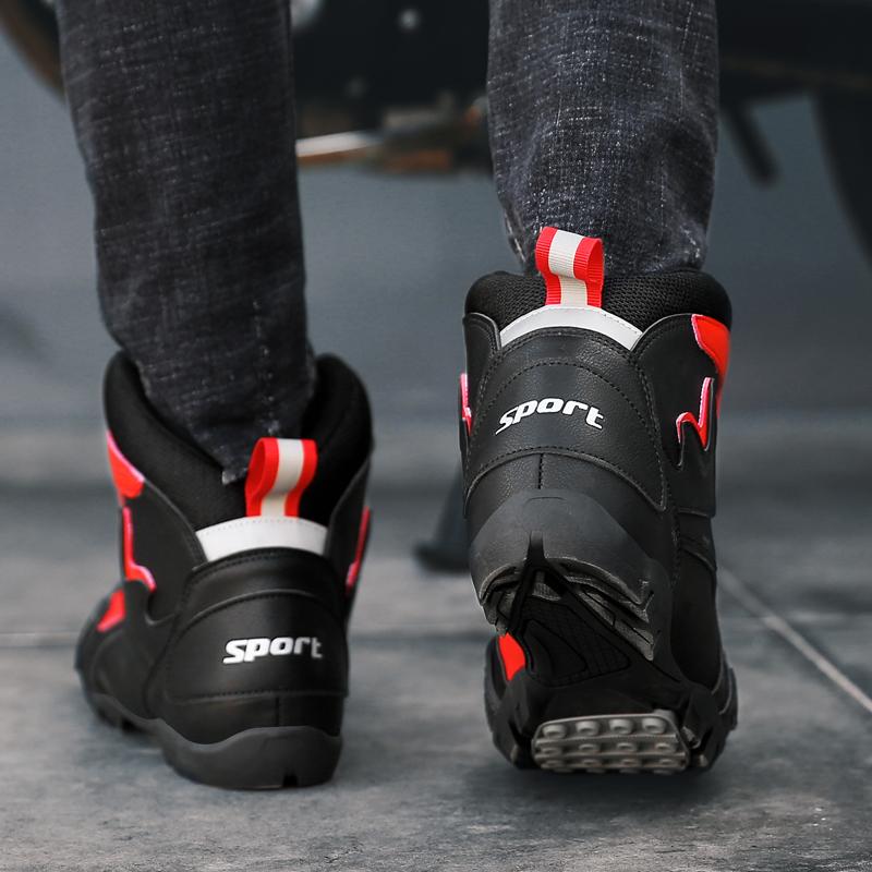 Motorradschuhe Herren High Top Professionelle Fahrstiefel Mode Outdoor Übergröße Lässig Weiche Sohle Sportschuhe Motorradstiefel