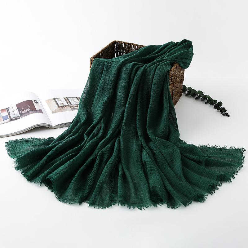 Women Cotton Linen Scarf Autumn Lady Solid Color Long Scarves Soft Thin Plain Shawl Foulard Viscose Wrap Shawls New Summer