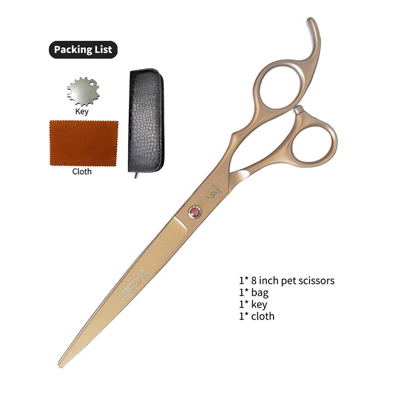 SANGELAR 8-Zoll-Haustierschere, Schwarz/Roségold, Fellschere für Haustiere, Hundeschere, Werkzeuge zur Haar- und Wollpflege für große Tiere, Trimmwerkzeuge