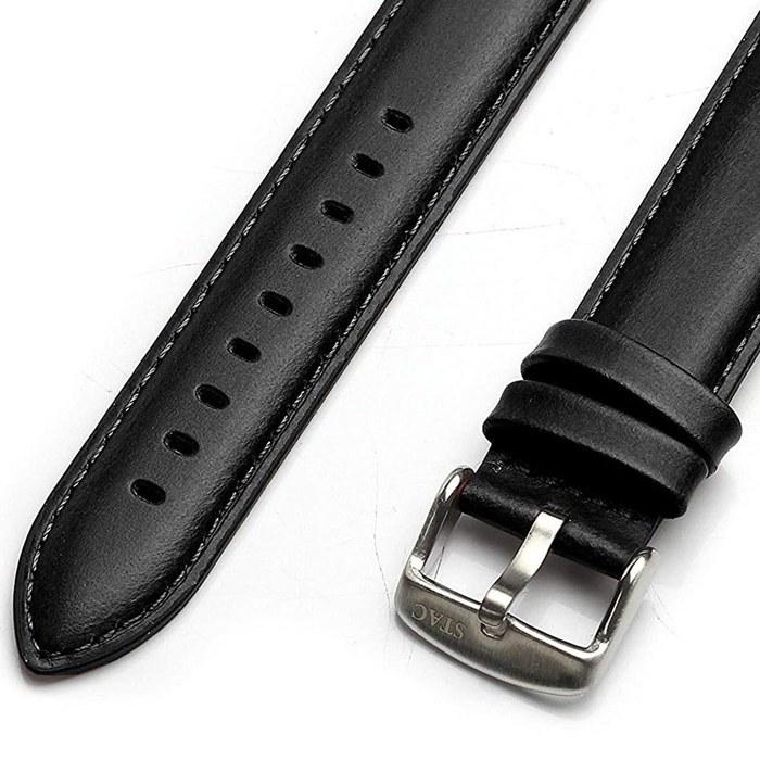 [The Stack] STAC Japanese-Made Watch 36mm Classic Retro White Black Leather ST-AR002 Off-White