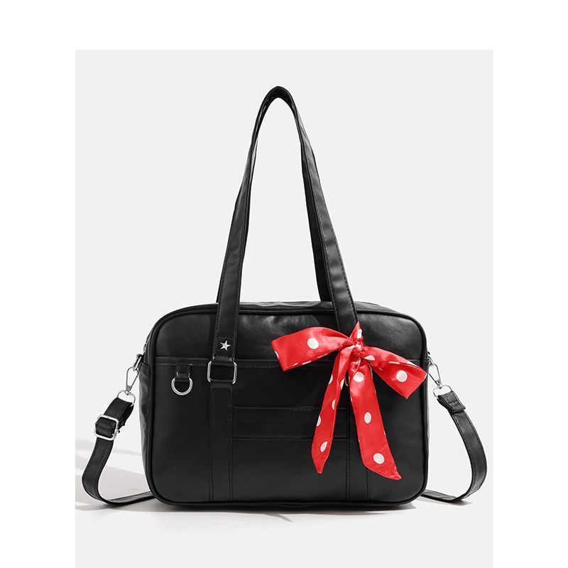 

Рюкзак для студента - Милый, Кавайный и Простой Однолямочный Шопер чёрный