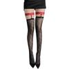 Lace lace sexy sex suspender pure lust stockings black silk pure red over the knee rhombus long tube edge