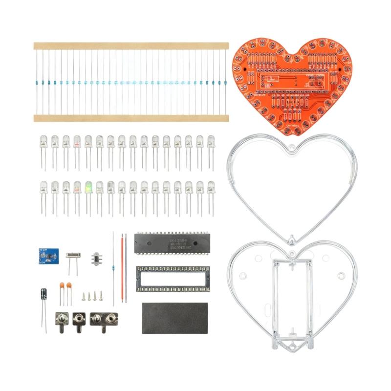 

Beginner Friendly Soldering Practice Set With Heart PCB Flashing LED Lights And Detailed Assembly Guide For Welding