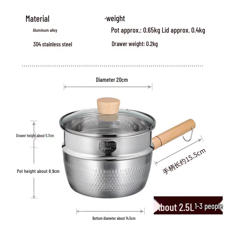 COOKER KING Japanese Yukihira Saucepan with Steamer