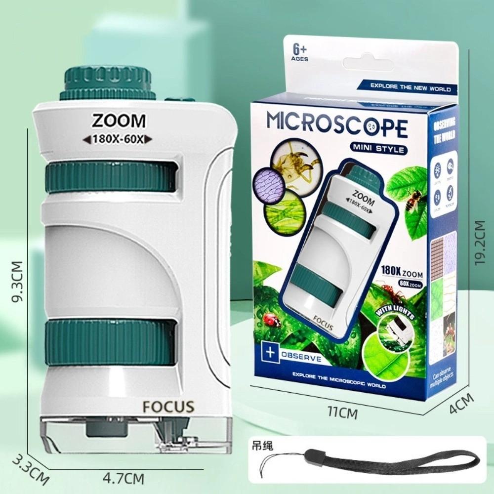 Zoom 60x-180x Portable Microscope Kids Science Toy Little Scientist Microscope