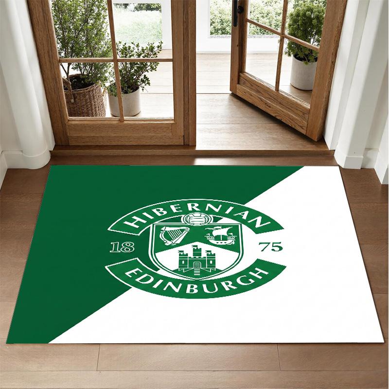 Hibernian FC Design Crystal Velvet Rug Soft Decorative Mat for Bedroom Entrance