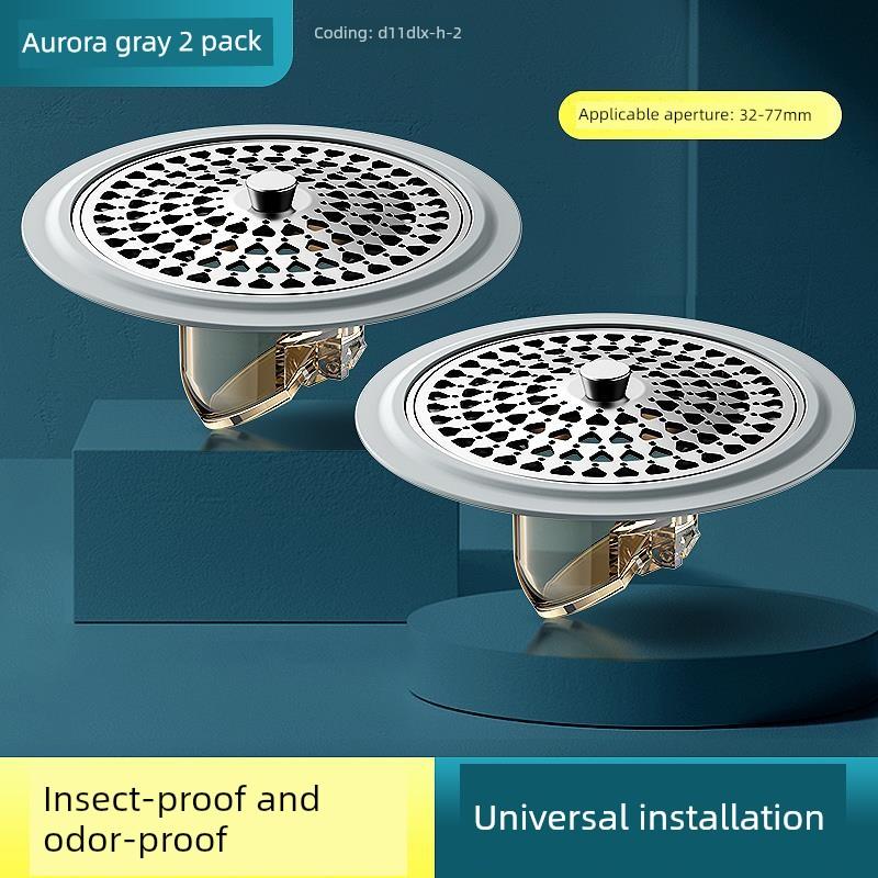 Anti-Odor Floor Drain Core, Universal for Bathrooms, Insect-Proof Hair Filter, Anti-Odor Device for Drain Pipes, Sealing Cover